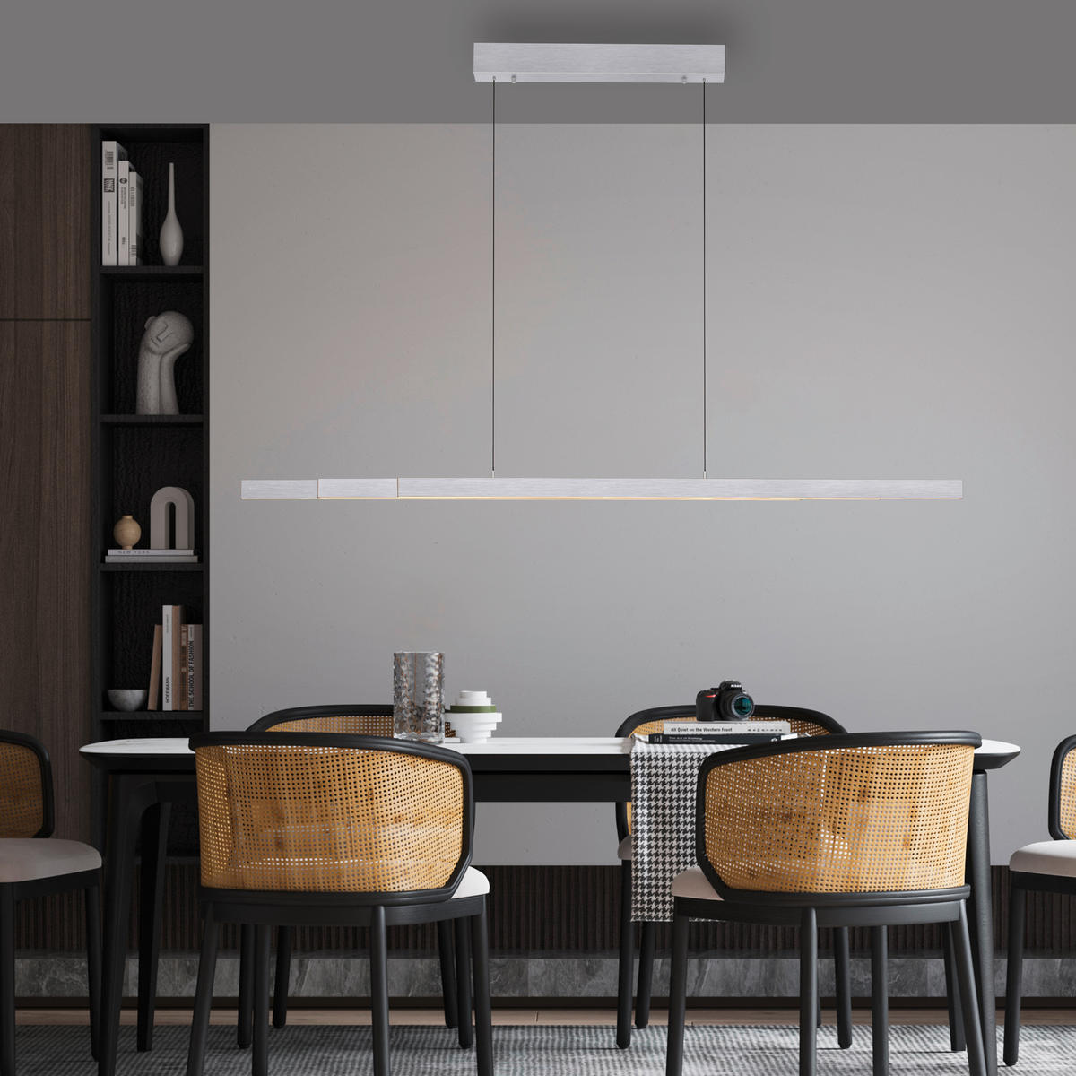 LED-HÄNGELEUCHTE 179/55/150 cm   - Alufarben, Design, Kunststoff/Metall (179/55/150cm) - Paul Neuhaus