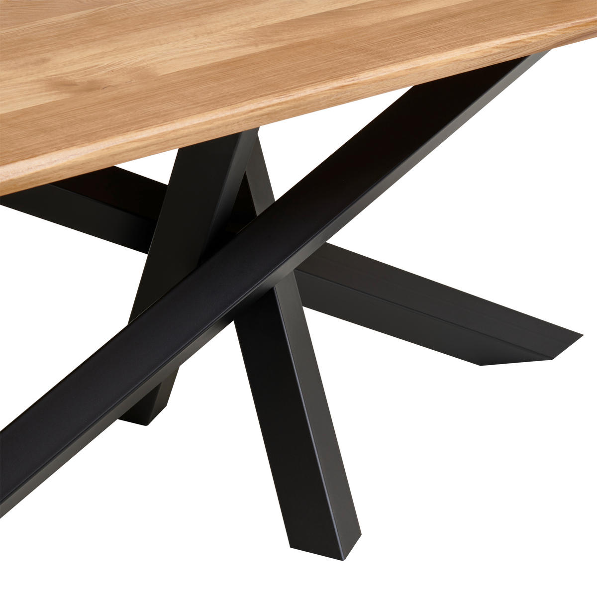 ESSTISCH in Holz, Metall 220/100/75 cm  - Eichefarben/Schwarz, Natur, Holz/Metall (220/100/75cm) - Linea Natura