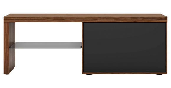 GARDEROBENBANK 122,6/43/41,6 cm - Anthrazit/Nussbaumfarben, Design, Glas/Holz (122,6/43/41,6cm) - Moderano