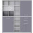 REGALKOMBINATION in Grau - Alufarben/Schwarz, Design, Glas/Holzwerkstoff (191,9/216,4/40cm) - Novel