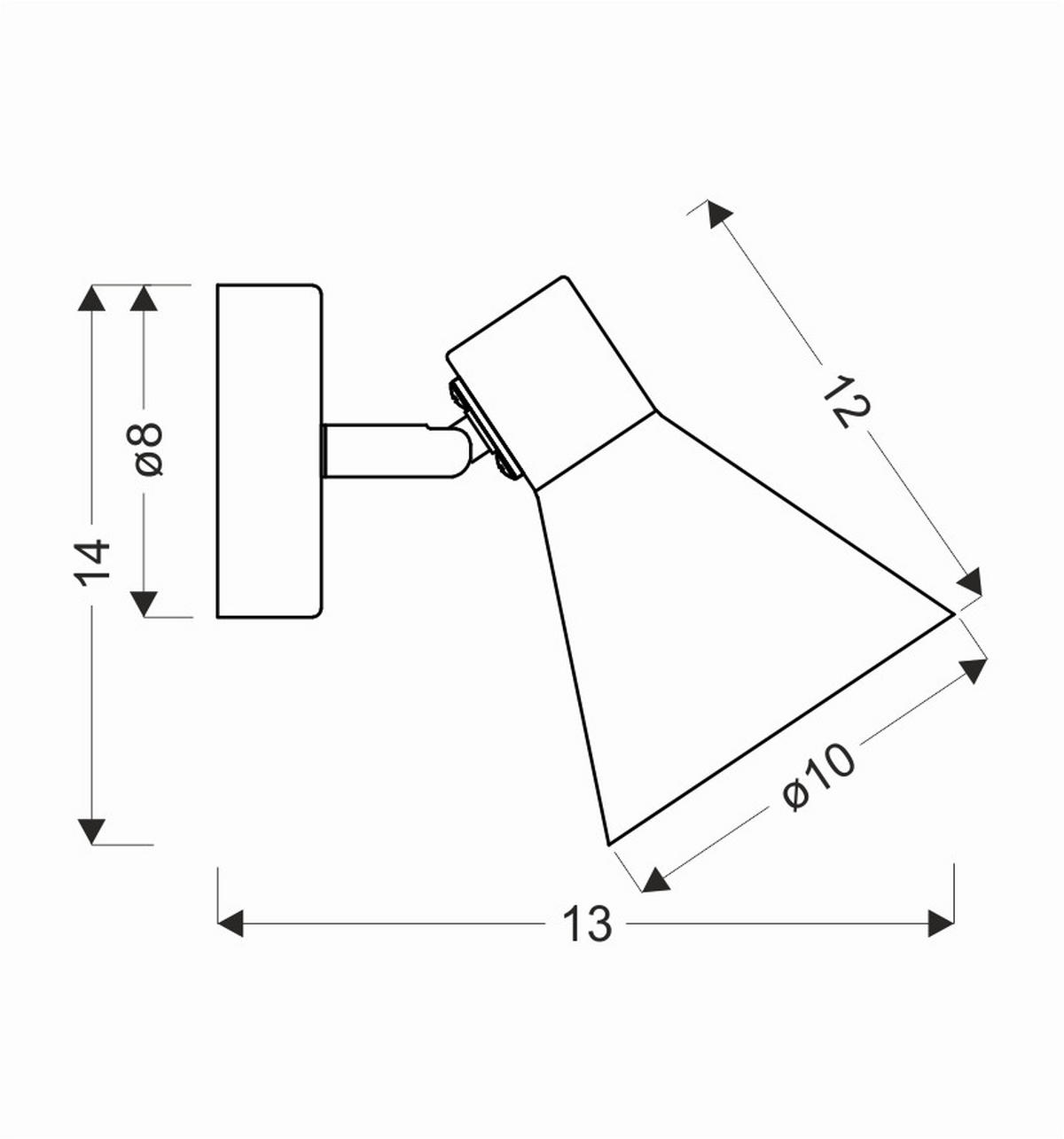 WANDLEUCHTE 10/13/14 cm   - Schwarz, Basics, Metall (10/13/14cm)