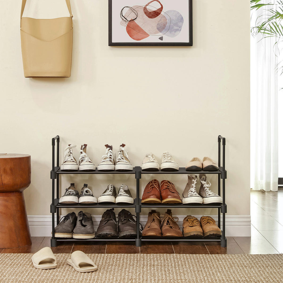 REGÁL NA TOPÁNKY, čierna, 45/106/30 cm - čierna, Trend, kov/plast (45/106/30cm) - Boxxx