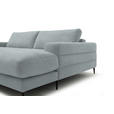 ECKSOFA  in Flachgewebe Hellblau  253/177 cm  - Schwarz/Hellblau, Design, Textil/Metall (253/177cm) - Dieter Knoll