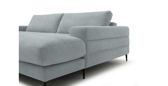 ECKSOFA  in Flachgewebe Hellblau  253/177 cm  - Schwarz/Hellblau, Design, Textil/Metall (253/177cm) - Dieter Knoll