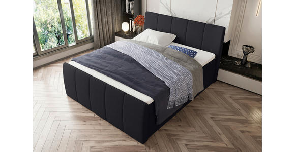 BOXSPRINGBETT 180/200 cm  in Schwarz  - Schwarz, KONVENTIONELL, Kunststoff/Textil (180/200cm) - Carryhome