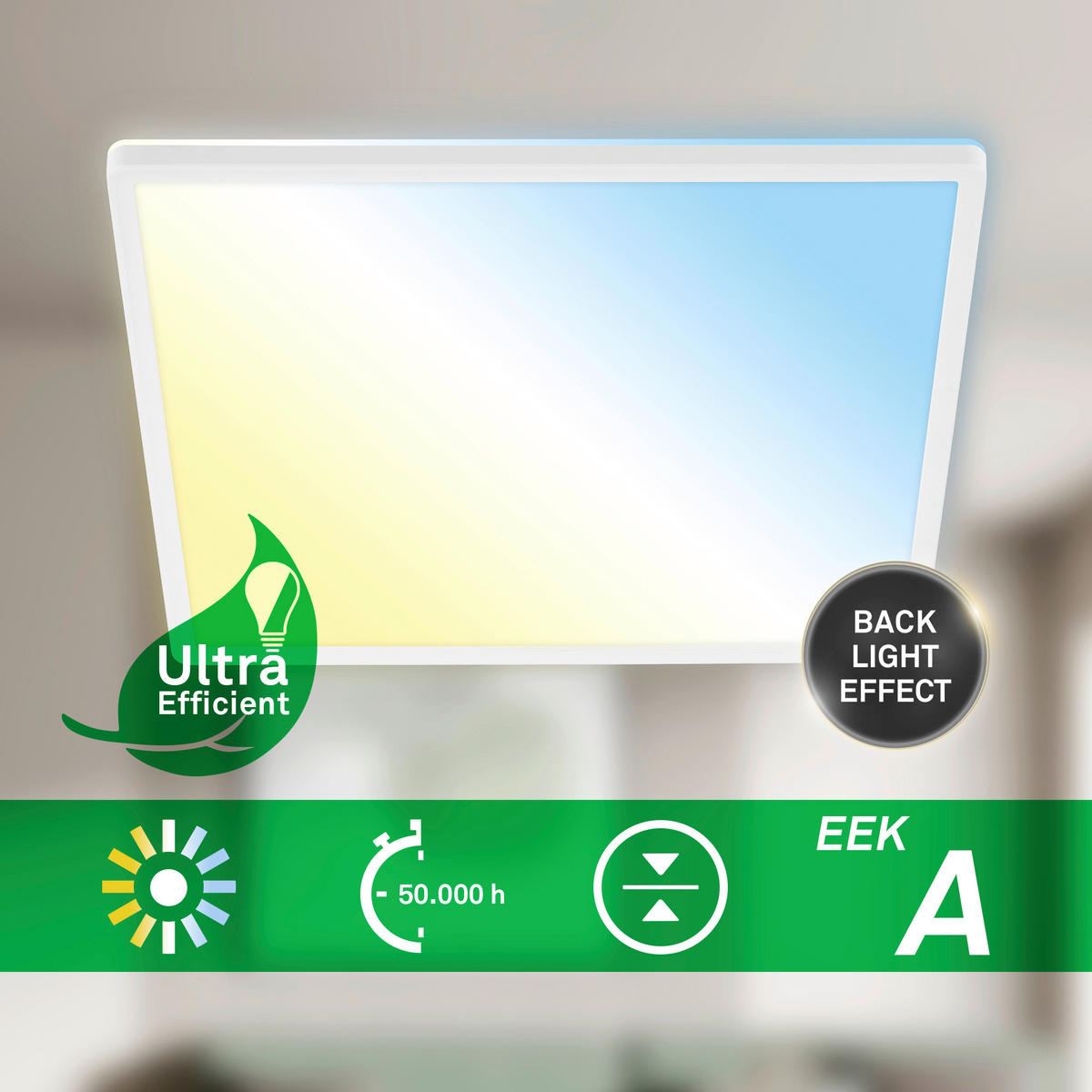 LED-PANEEL Tava A 42/42/3 cm   - Weiß, Basics, Kunststoff (42/42/3cm)
