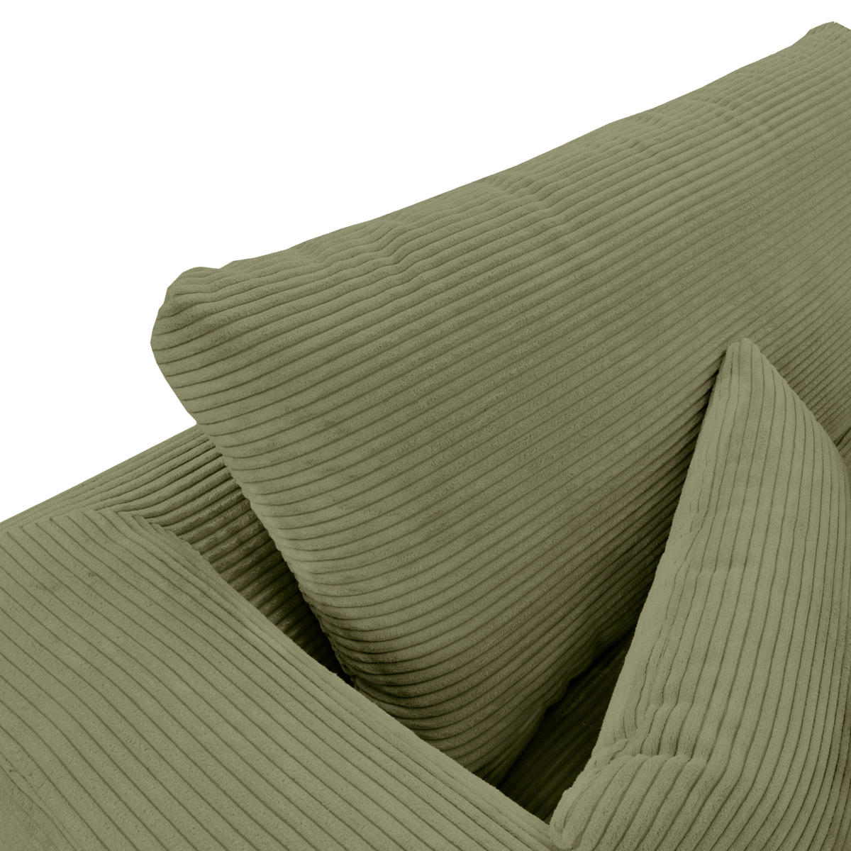 ECKSOFA in Cord Olivgrün  - Schwarz/Olivgrün, Design, Textil/Metall (172/313cm) - Livetastic