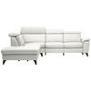 ECKSOFA in Echtleder Weiss  - Weiss/Schwarz, Design, Leder/Metall (239/285cm) - Cantus