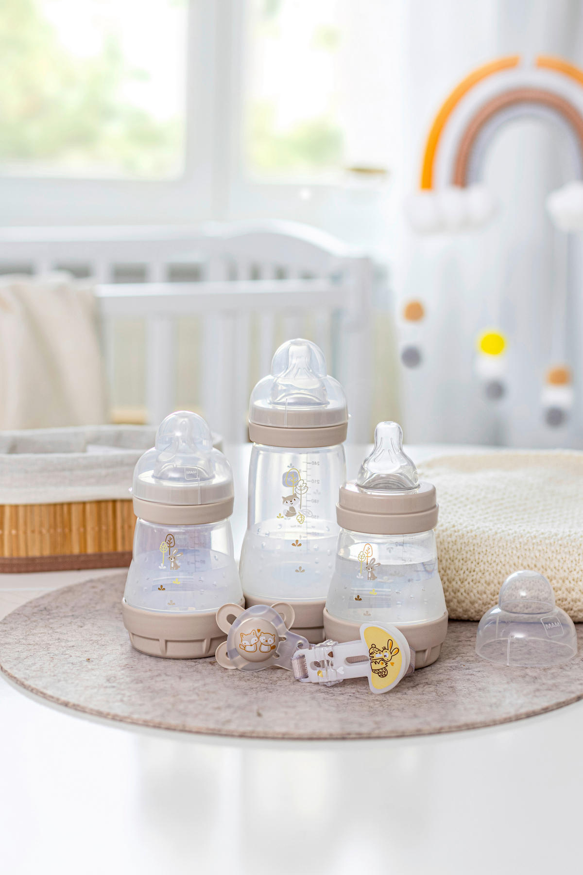 FLÄSCHCHENSET 5-teilig  - Beige, Basics, Kunststoff (21,6/23,3/7,4cm) - MAM