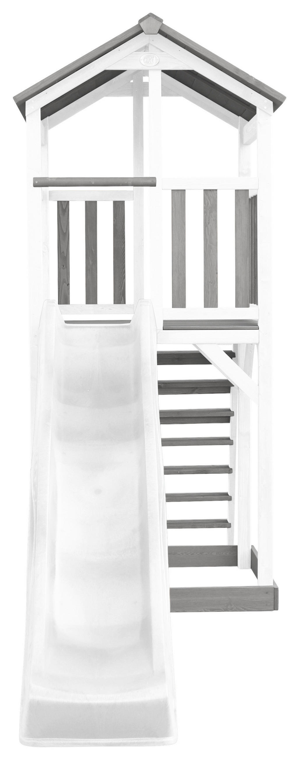 SPIELTURM 111,2/241,9/349 cm  - Weiss/Grau, Konventionell, Holz/Kunststoff (111,2/241,9/349cm)