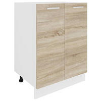 KÜCHENUNTERSCHRANK 60/82/46 cm  in Weiss, Sonoma Eiche  - Weiss/Alufarben, Konventionell, Holzwerkstoff/Metall (60/82/46cm) - MID.YOU