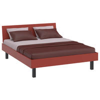 BETT 160/200 cm  in Rot, Koralle  - Koralle/Rot, Design, Holzwerkstoff/Metall (160/200cm) - Xora