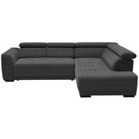 ECKSOFA in Chenille Dunkelgrau  284/205 cm  - Dunkelgrau/Schwarz, Design, Kunststoff/Textil (284/205cm) - Xora