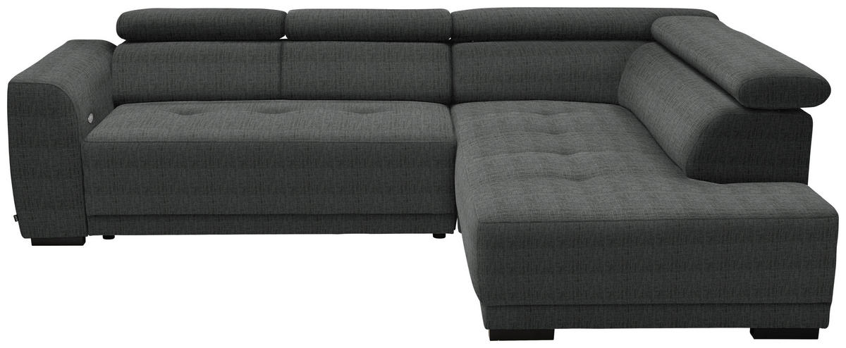 ECKSOFA in Chenille Dunkelgrau  284/205 cm  - Dunkelgrau/Schwarz, Design, Kunststoff/Textil (284/205cm) - Xora