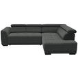 ECKSOFA  in Chenille Dunkelgrau  284/205 cm  - Dunkelgrau/Schwarz, Design, Kunststoff/Textil (284/205cm) - Xora
