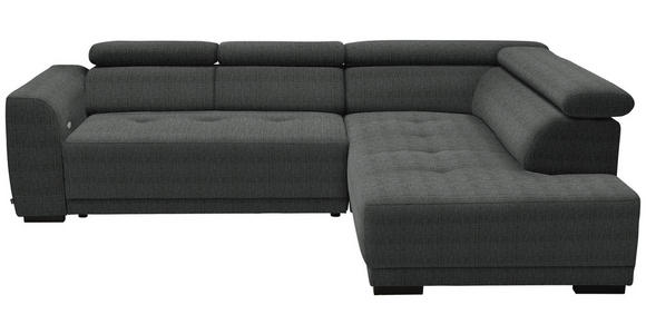 ECKSOFA  in Chenille Dunkelgrau  284/205 cm  - Dunkelgrau/Schwarz, Design, Kunststoff/Textil (284/205cm) - Xora
