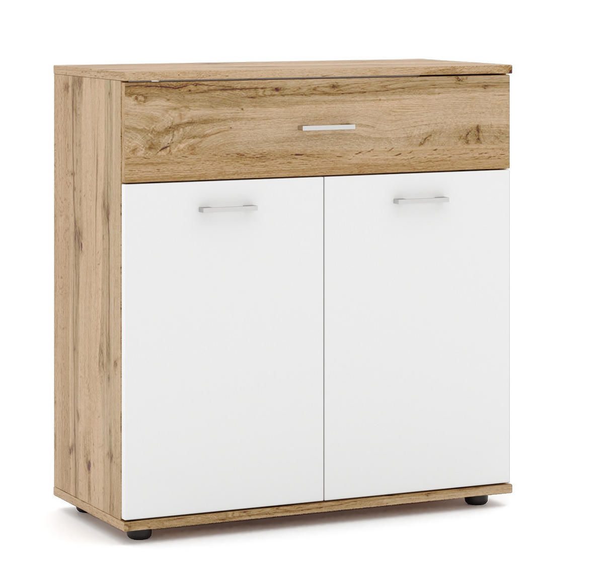 GARDEROBE 5-teilig  in 240/190/35 cm  - Eiche Wotan/Weiß, KONVENTIONELL, Glas/Holzwerkstoff (240/190/35cm) - Xora