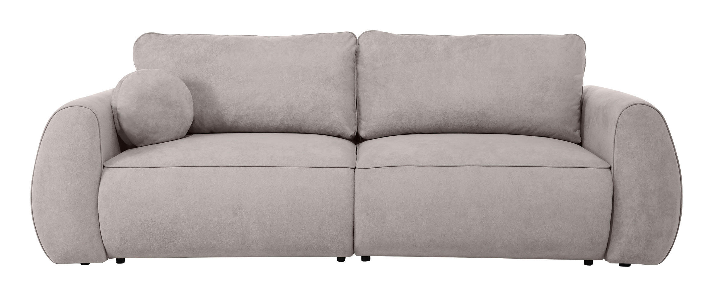 SCHLAFSOFA Chenille Cappuccino  inkl. Zierkissen, Rückenkissen, Bettkasten, Schlaffunktion, Rücken echt, Liegefläche im Originalstoff  - Schwarz/Cappuccino, KONVENTIONELL, Kunststoff/Textil (257/96/110cm) - Milino