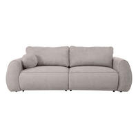 SCHLAFSOFA Chenille Cappuccino  inkl. Zierkissen, Rückenkissen, Bettkasten, Schlaffunktion, Rücken echt, Liegefläche im Originalstoff  - Schwarz/Cappuccino, KONVENTIONELL, Kunststoff/Textil (257/96/110cm) - Milino