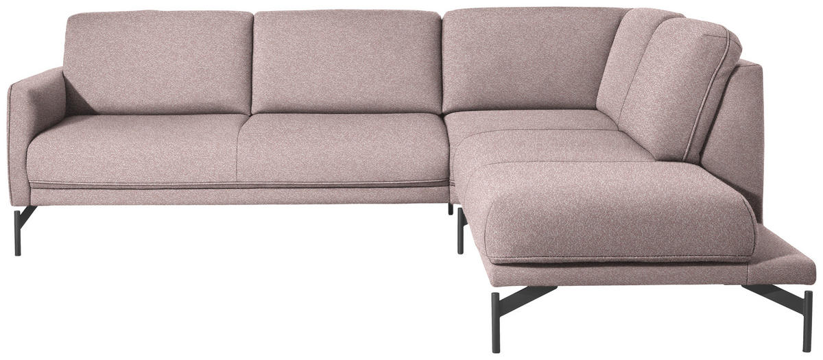 ECKSOFA in Flachgewebe, Struktur Rosa  - Anthrazit/Rosa, Design, Textil/Metall (254/230cm) - Johann Jakob