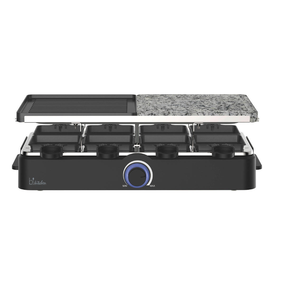 RACLETTE-GRILL  - Edelstahlfarben/Schwarz, Basics, Kunststoff/Stein (44,8/14,5/22,7cm) - Silva Schneider