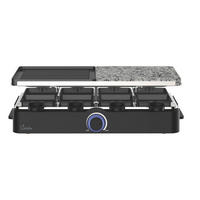 RACLETTE-GRILL  - Edelstahlfarben/Schwarz, Basics, Kunststoff/Stein (44,8/14,5/22,7cm) - Silva Schneider