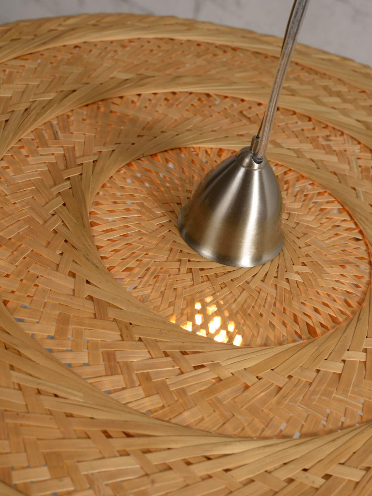 HÄNGELEUCHTE GOOD&MOJO 63/378 cm   - Chromfarben/Braun, Design, Naturmaterialien/Kunststoff (63/378cm) - Good & Mojo