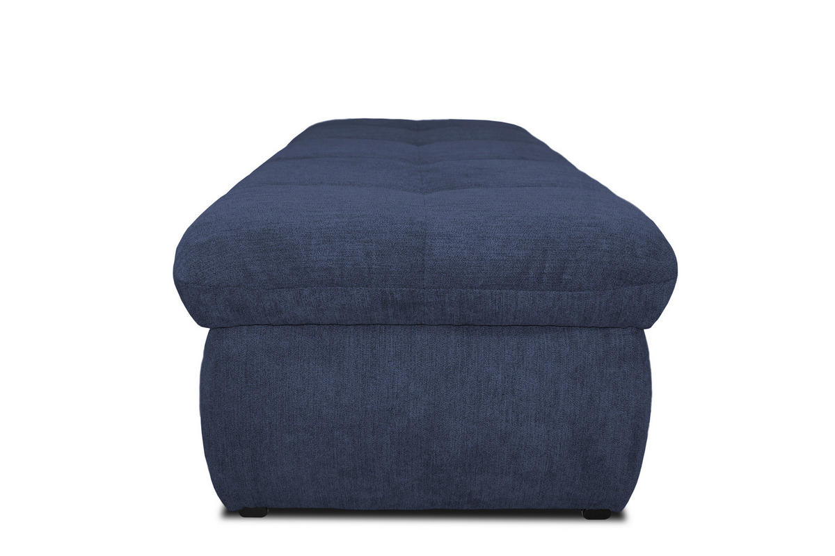 HOCKER Mikrofaser Dunkelblau  - Chromfarben/Dunkelblau, KONVENTIONELL, Textil/Metall (136/43/64cm) - MID.YOU