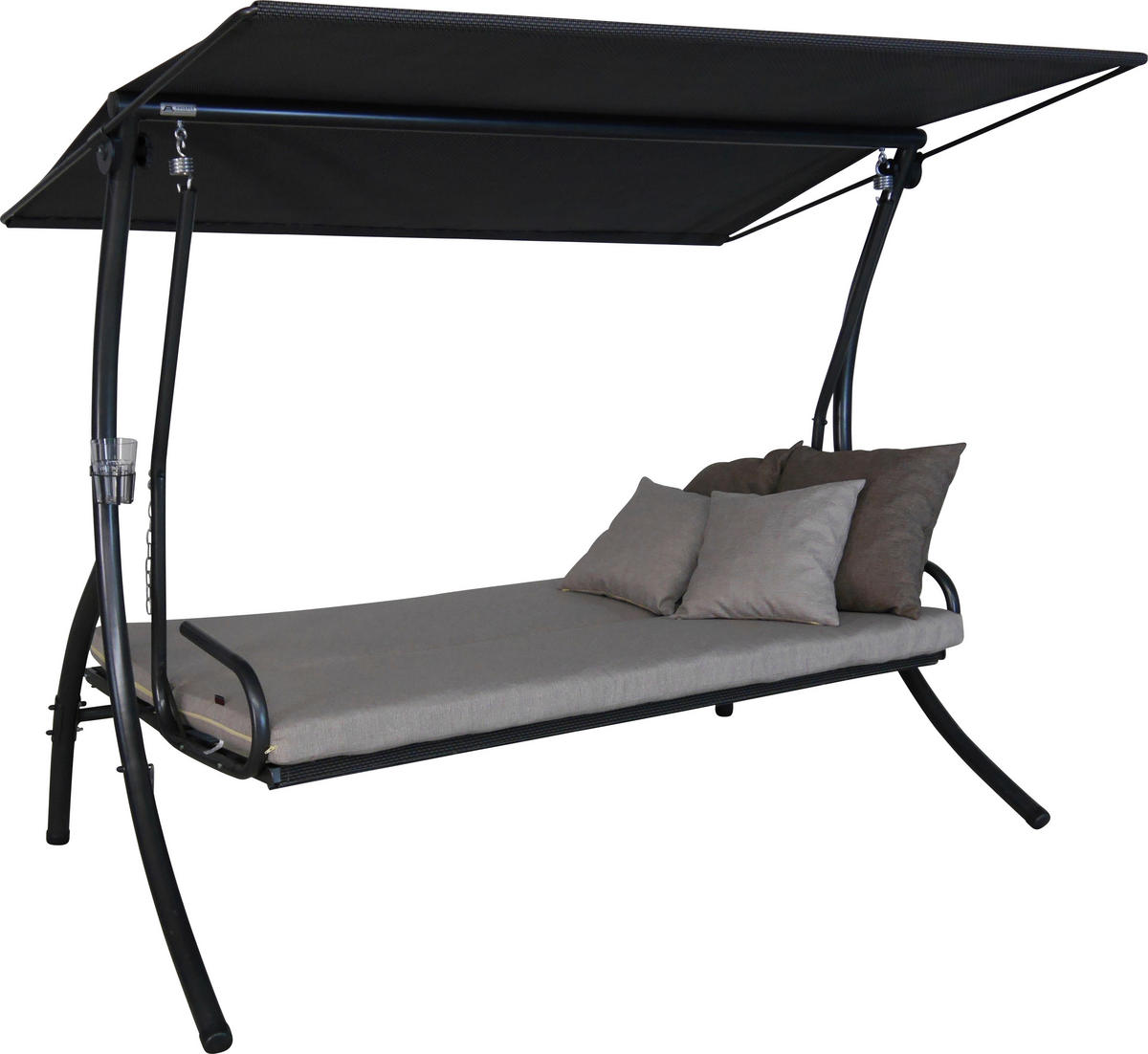 HOLLYWOODSCHAUKEL 210/160/145 cm  - Sandfarben/Dunkelgrau, Basics, Textil/Metall (210/160/145cm) - Boxxx