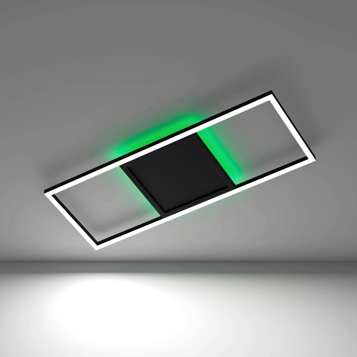 LED-DECKENLEUCHTE 64/24/4,5 cm    - Schwarz/Weiß, Design, Kunststoff/Metall (64/24/4,5cm) - Eglo