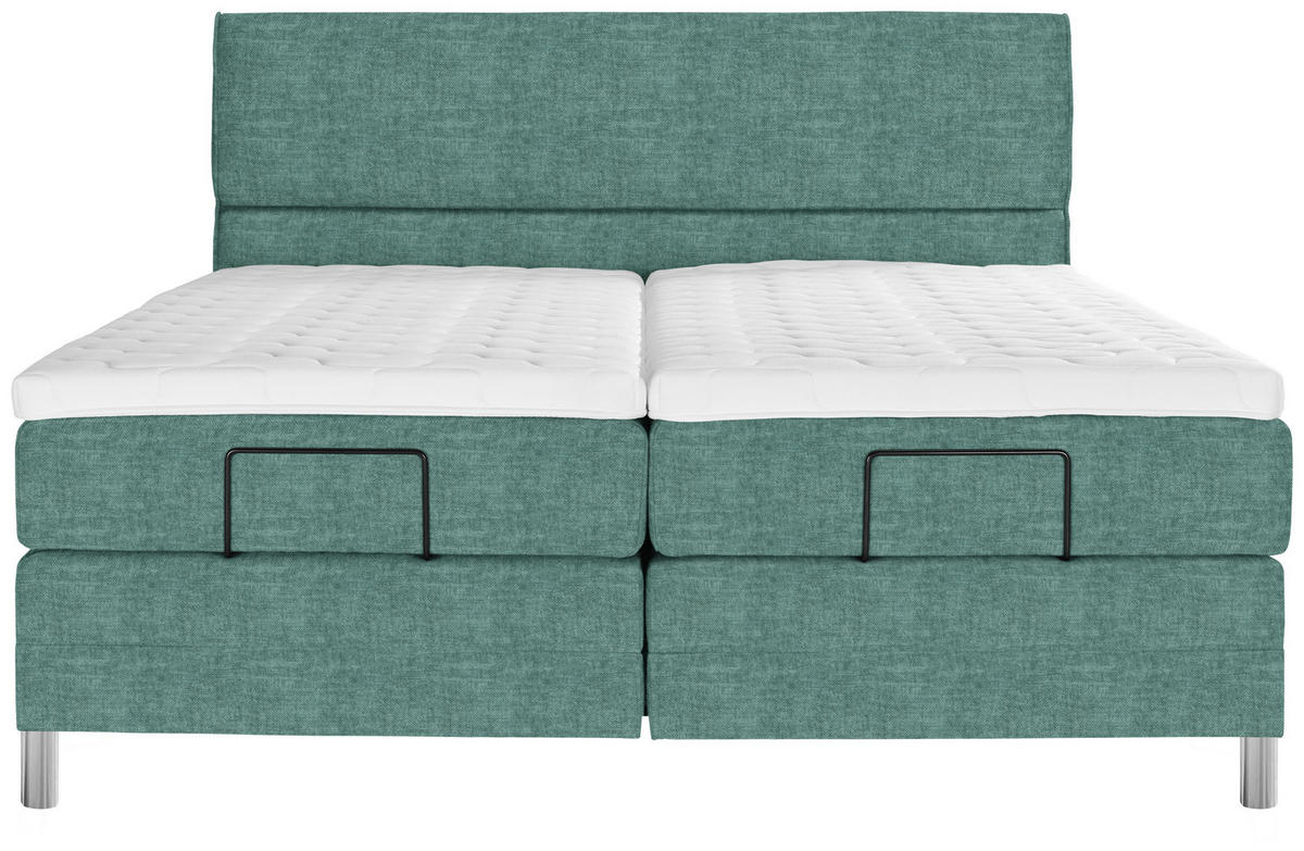 BOXSPRINGBETT 180/200 cm  in Petrol  - Chromfarben/Petrol, Konventionell, Kunststoff/Textil (180/200cm) - Voleo