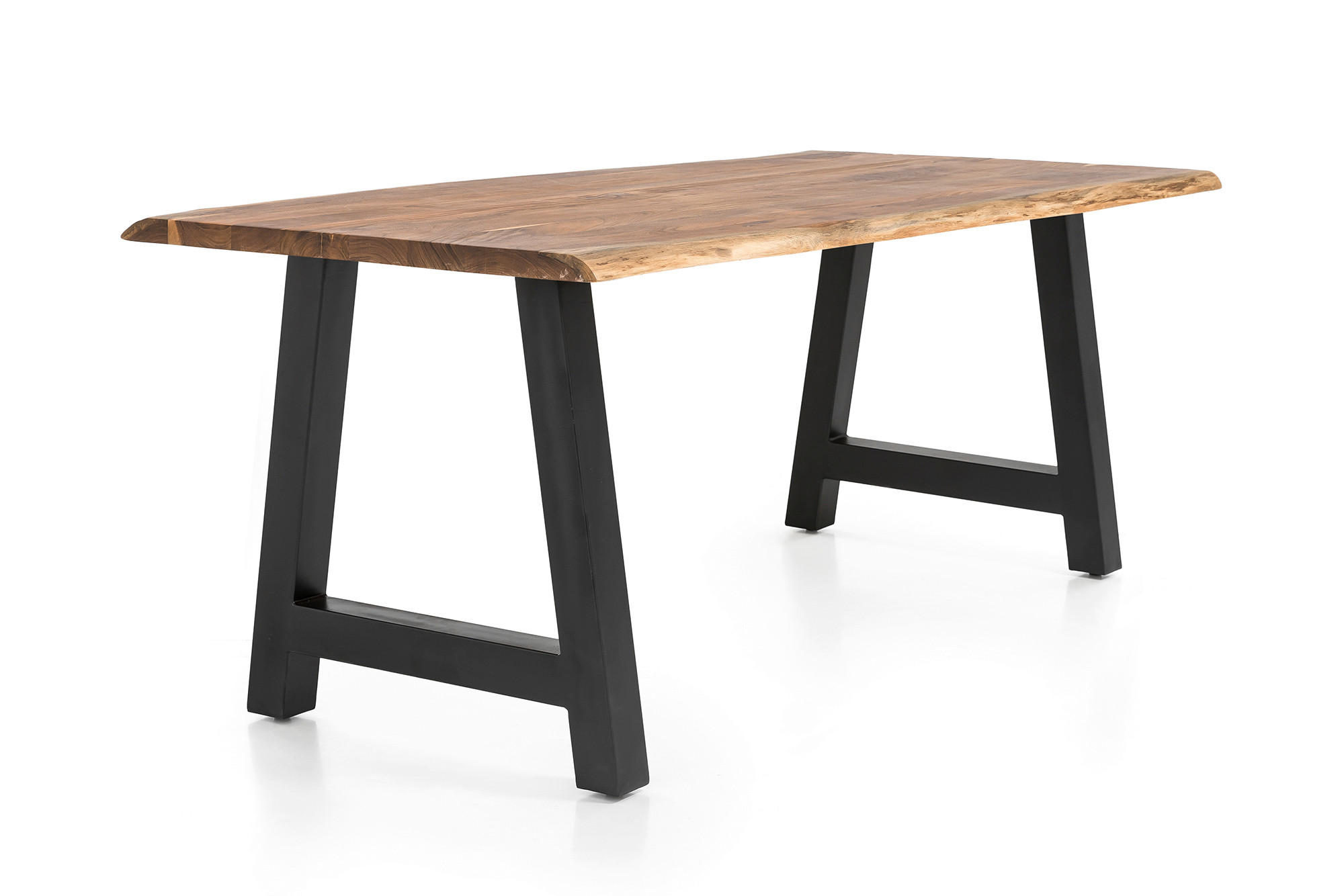 ESSTISCH in Holz 220/110/76,5 cm  - Schwarz/Naturfarben, MODERN, Holz/Metall (220/110/76,5cm) - Livetastic