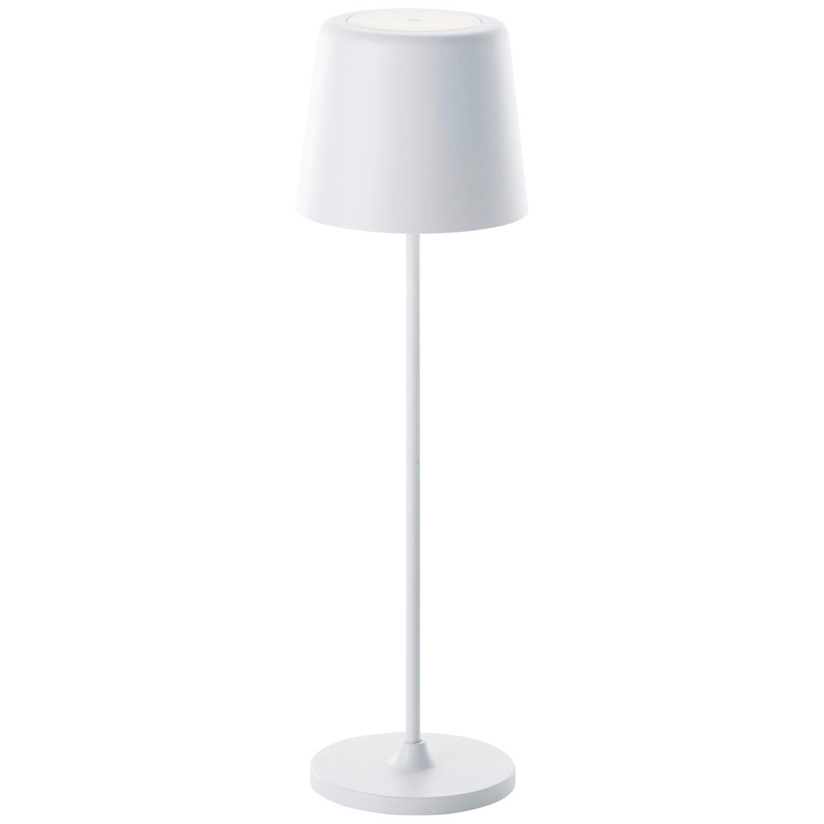 AKKU-TISCHLEUCHTE - Weiss, Design, Kunststoff/Metall (10/37cm) - Brilliant