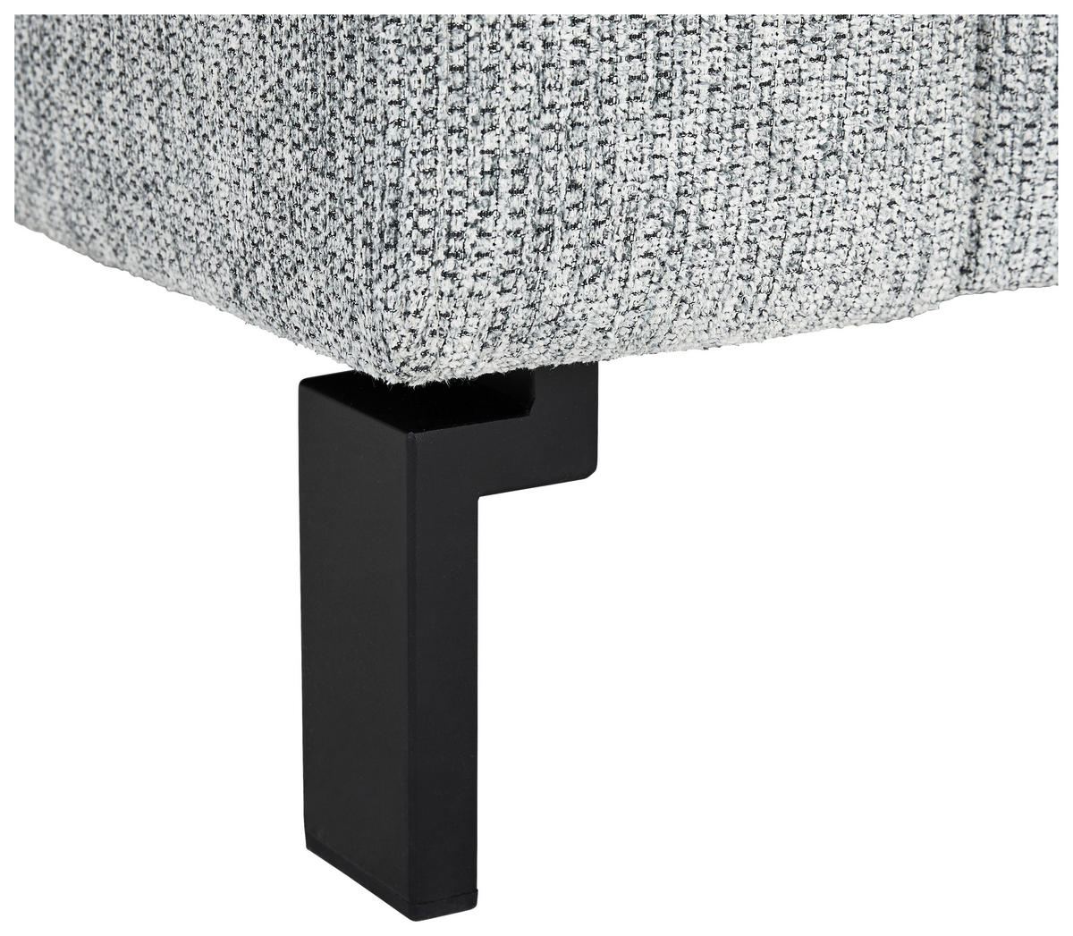 2-SITZER-SOFA in Flachgewebe Hellgrau  - Hellgrau/Schwarz, Design, Textil/Metall (178/86/97cm) - Hom`in