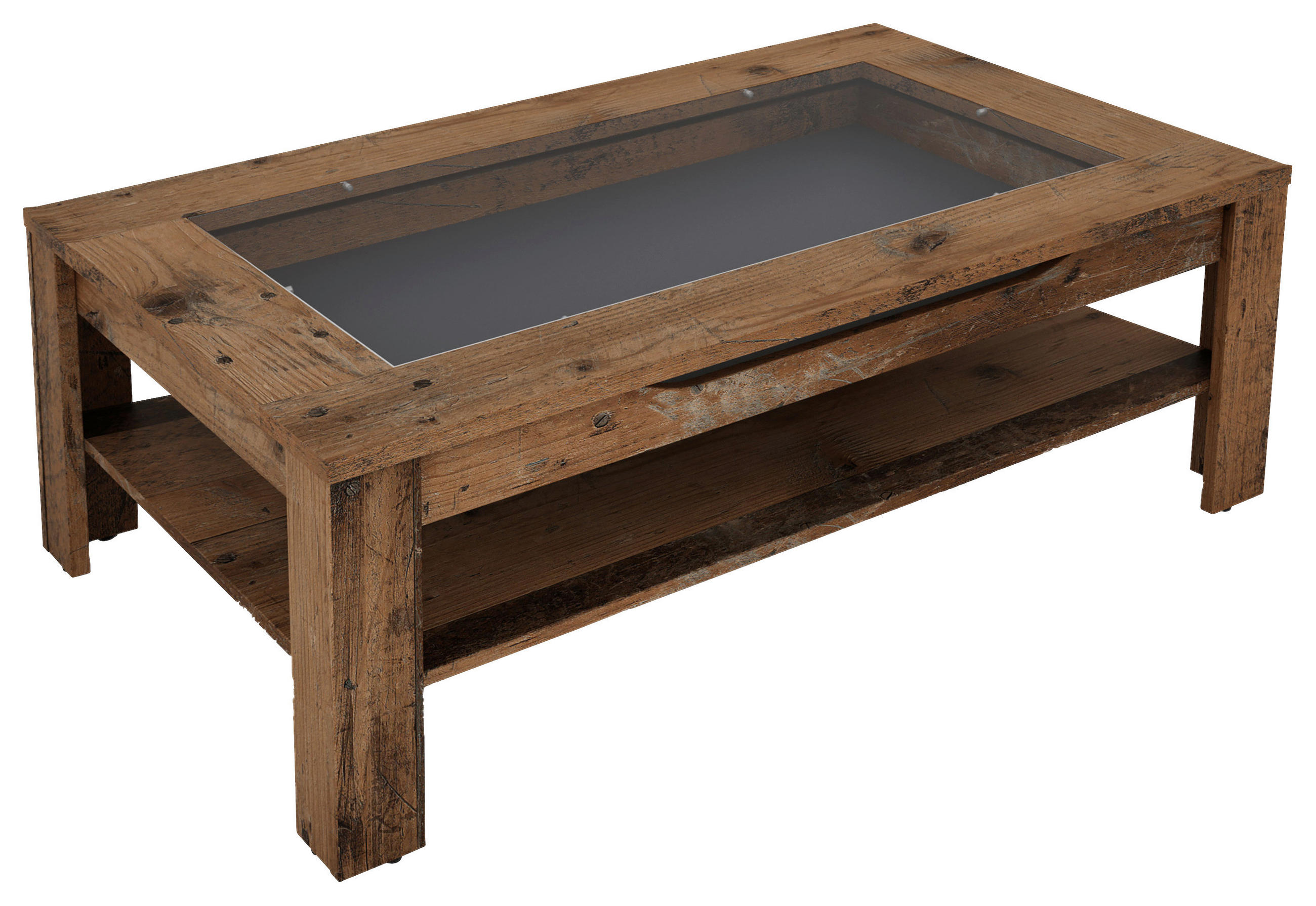 COUCHTISCH Klarglas 110/67/43 cm rechteckig Braun  - Anthrazit/Braun, Basics, Glas/Holzwerkstoff (110/67/43cm) - MID.YOU