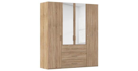 DREHTÜRENSCHRANK  in Sonoma Eiche  - Sonoma Eiche, Design, Glas/Holzwerkstoff (201/223/60cm) - Novel