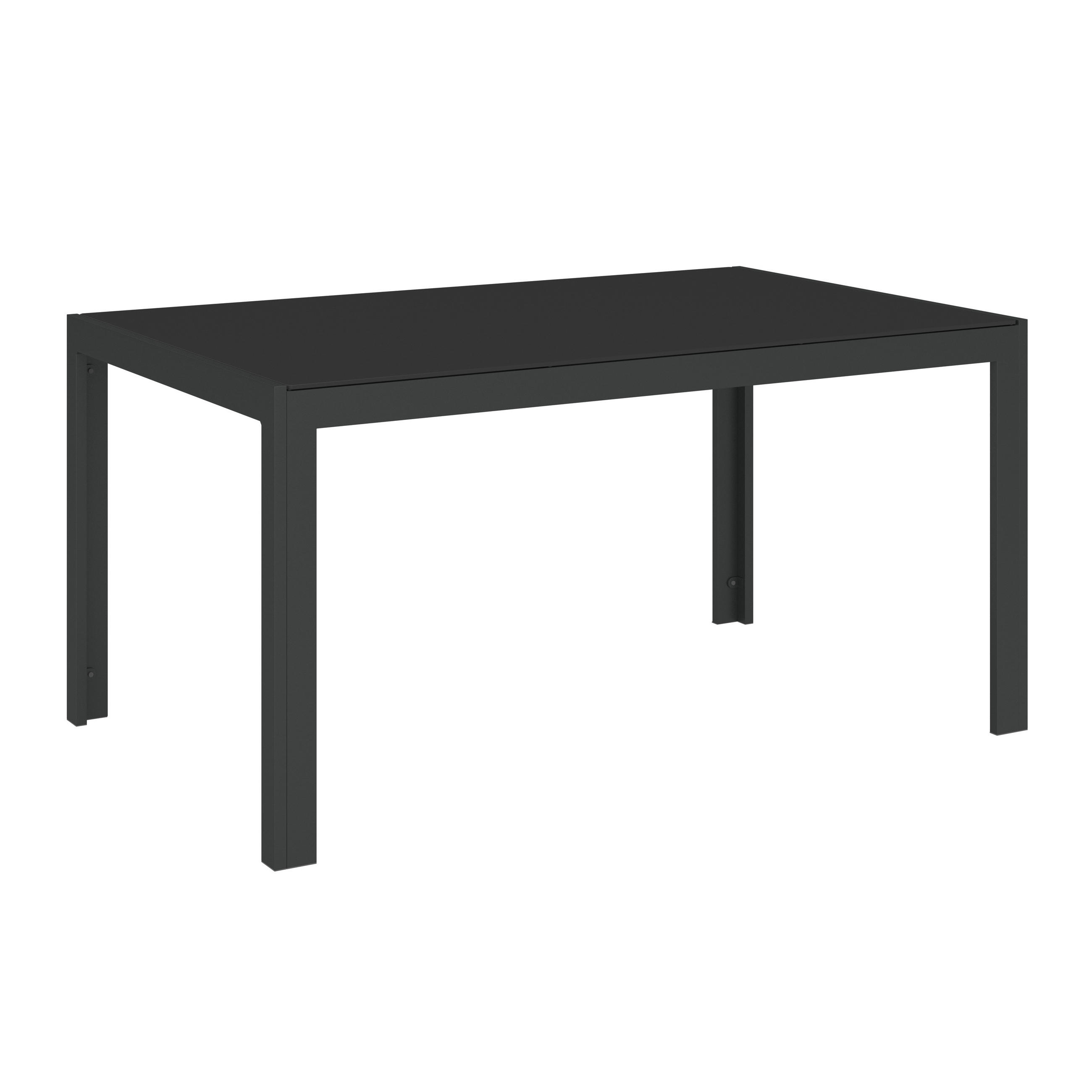 UTEBORD metall, glas nej rektangulär  - antracit, Design, metall/glas (140/90/72cm) - Best Price