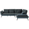 ECKSOFA in Flachgewebe Blaugrau  - Blaugrau/Schwarz, Design, Textil/Metall (310/250cm) - Moderano