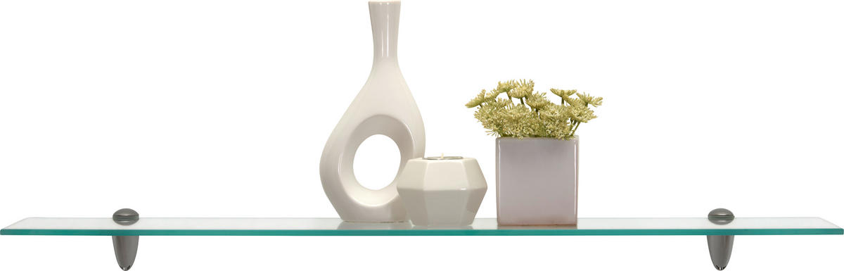 GLASABLAGE in 78/0,6/18 cm Klar, Edelstahlfarben  - Klar/Edelstahlfarben, Konventionell, Glas/Metall (78/0,6/18cm) - Boxxx