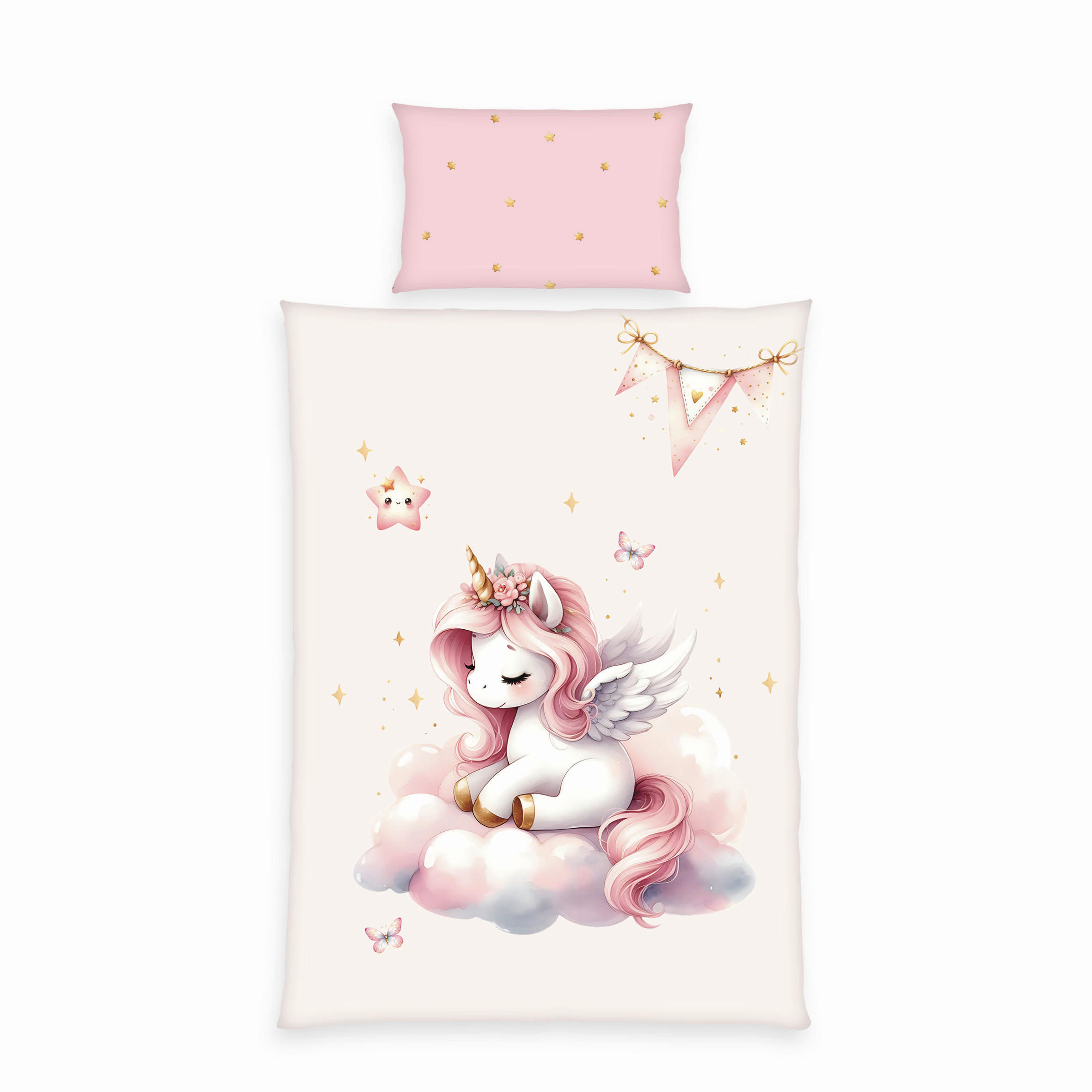 BABYBETTWÄSCHE Einhornzauber Renforcé 100/135 cm  - Pink, Basics, Textil (100/135cm) - baby best