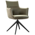 ARMLEHNSTUHL  in Eisen Mikrofaser, Flachgewebe  - Taupe/Schwarz, Design, Holz/Textil (61/88/60cm) - Hom`in