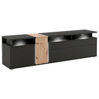 TV ELEMENT crna, hrast Artisan   - srebrne boje/hrast Artisan, Design, drvni materijal/plastika (235/65/52cm) - Livetastic