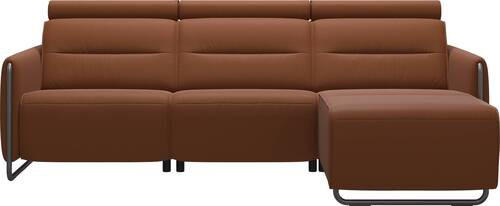 ECKSOFA in Echtleder Cognac  - Chromfarben/Cognac, Natur, Leder/Metall (248/184cm) - Stressless
