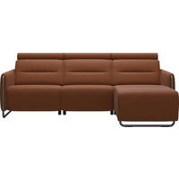 ECKSOFA in Echtleder Cognac  - Chromfarben/Cognac, Natur, Leder/Metall (248/184cm) - Stressless