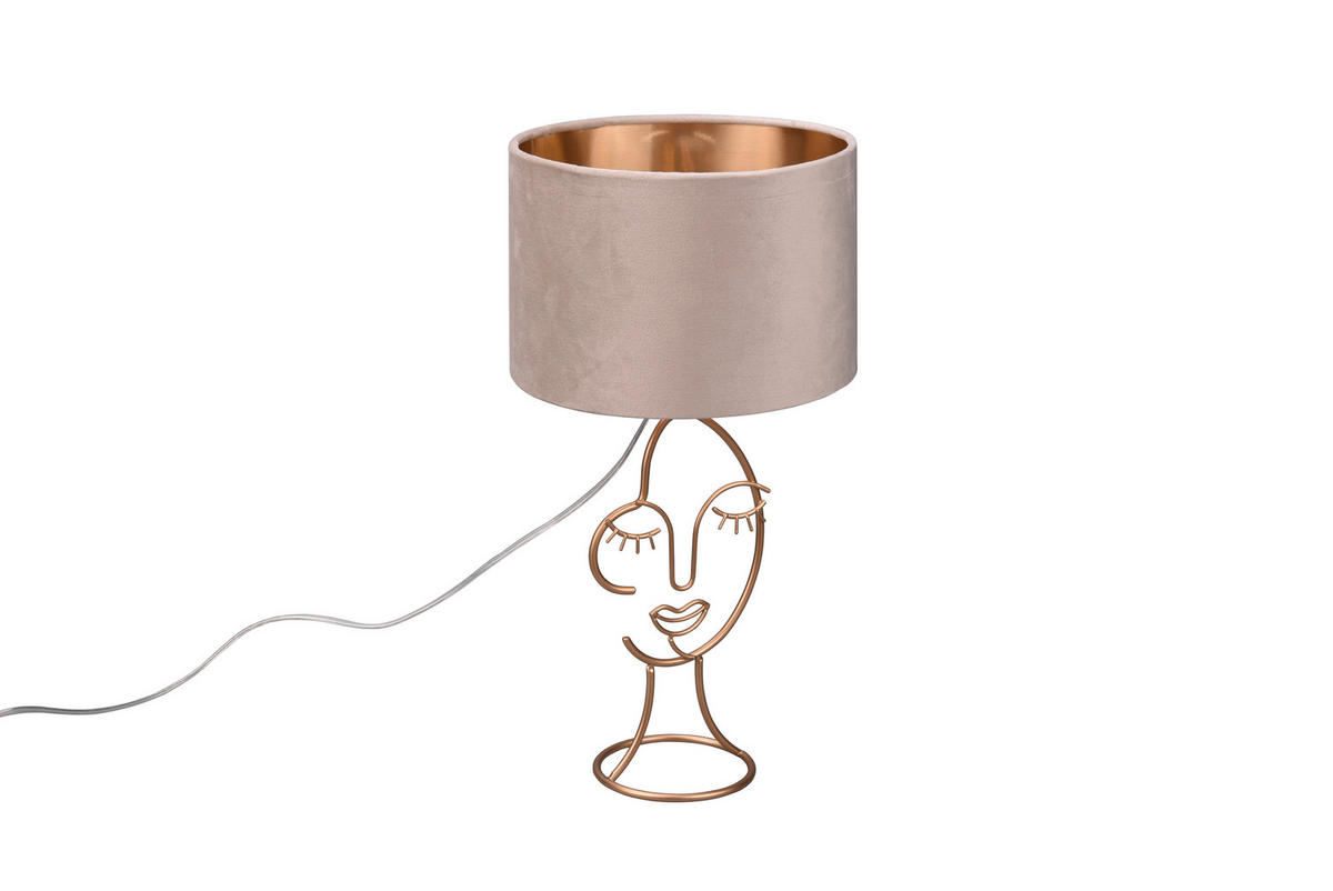 TISCHLEUCHTE - Beige/Goldfarben, Konventionell, Textil/Metall (24/45,5cm)