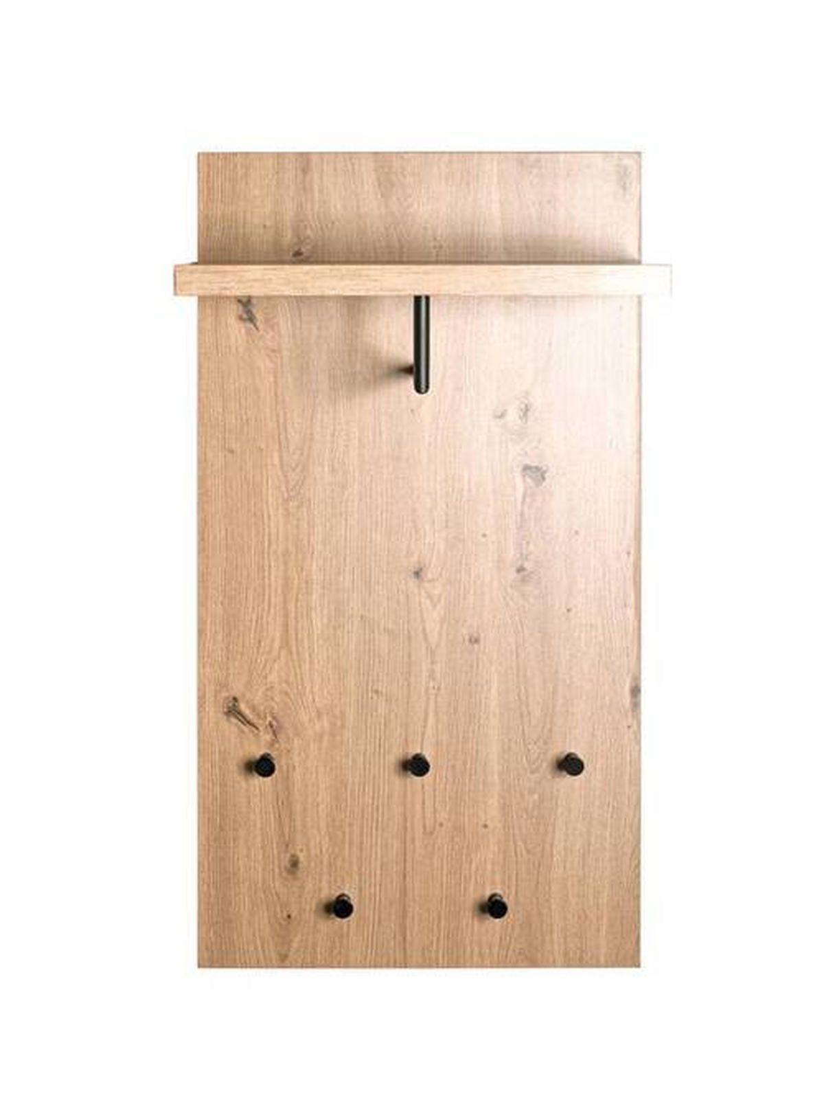 STENSKI OBEŠALNIK - črna/barve hrasta, Konvencionalno, kovina/leseni material (48/90/31cm) - MID.YOU