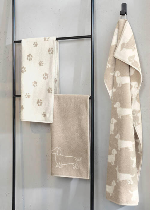 RUČNIK ZA GOSTE 30/50 cm , bež WE LOVE DOGS - bež, Basics, tekstil (30/50cm) - Cawoe