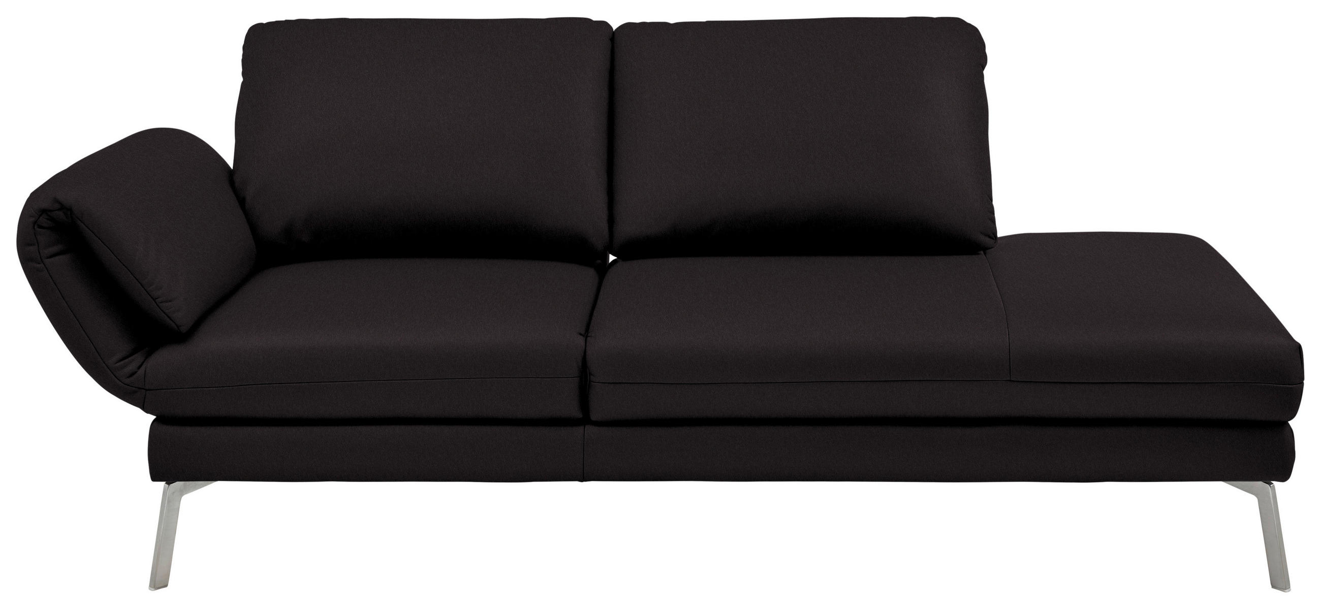 RÉCAMIERE in Echtleder Dunkelbraun  - Chromfarben/Dunkelbraun, Design, Leder/Metall (209/85-109/95-16cm) - Dieter Knoll