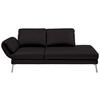 RÉCAMIERE in Echtleder Dunkelbraun  - Chromfarben/Dunkelbraun, Design, Leder/Metall (209/85-109/95-16cm) - Dieter Knoll