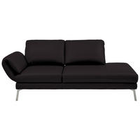 RÉCAMIERE in Echtleder Dunkelbraun  - Chromfarben/Dunkelbraun, Design, Leder/Metall (209/85-109/95-16cm) - Dieter Knoll